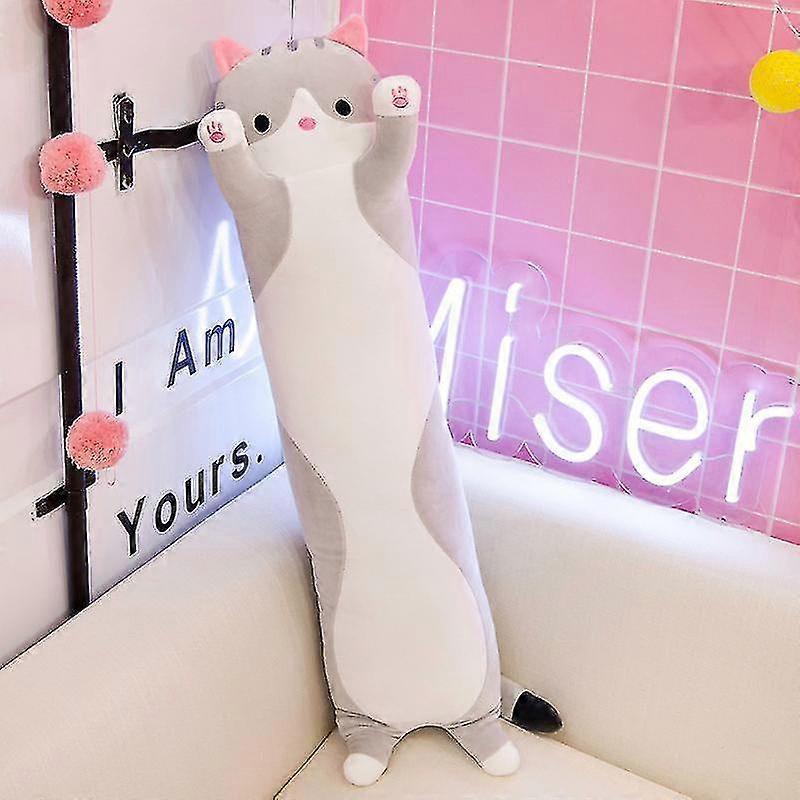 Oreiller Long Cat, Gris 70cm