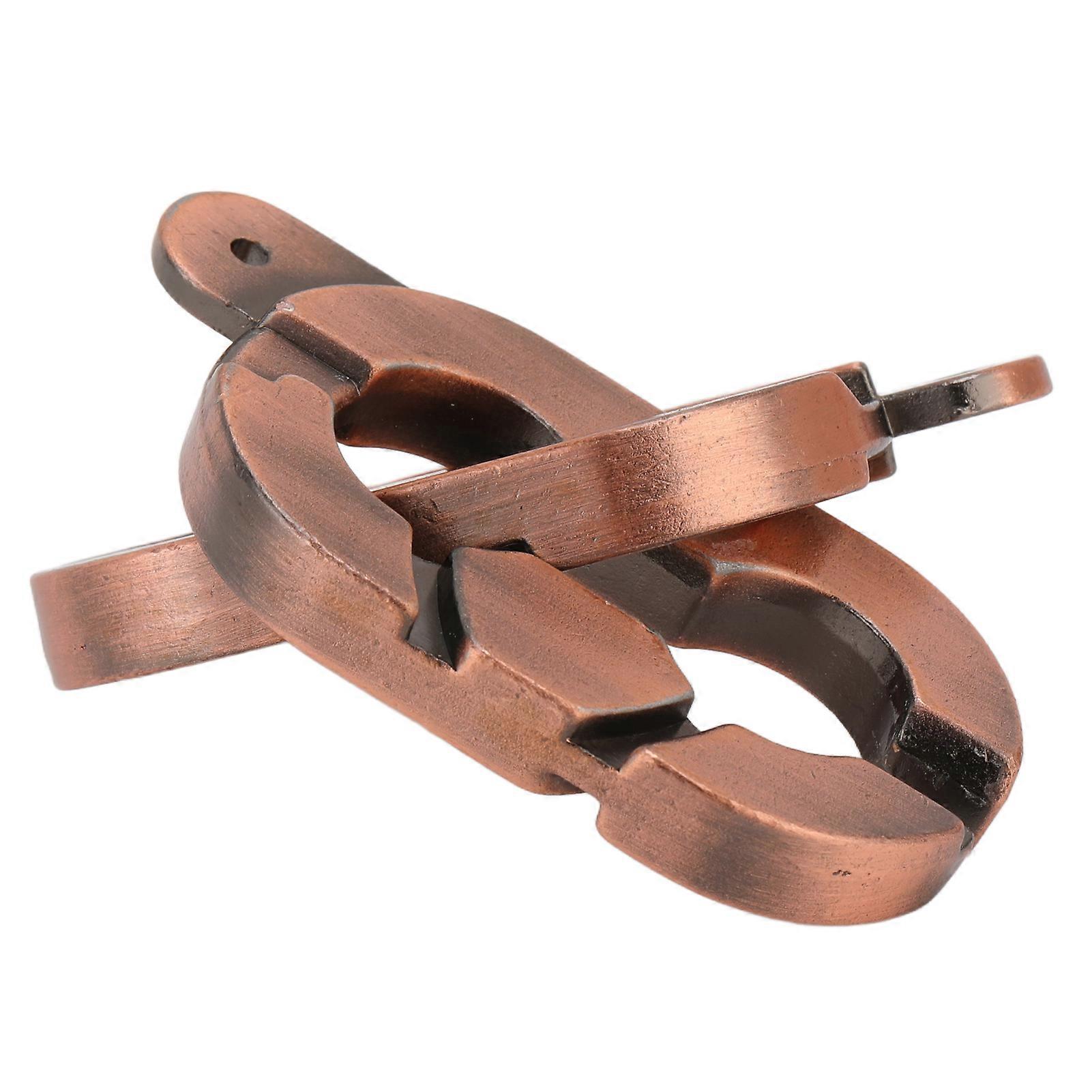 Brain Teaser Puzzles Metal Intelligence Unlock Toy IQ Test Game Puzzle Games Toys for AdultsAntique Copper Wire Drawing