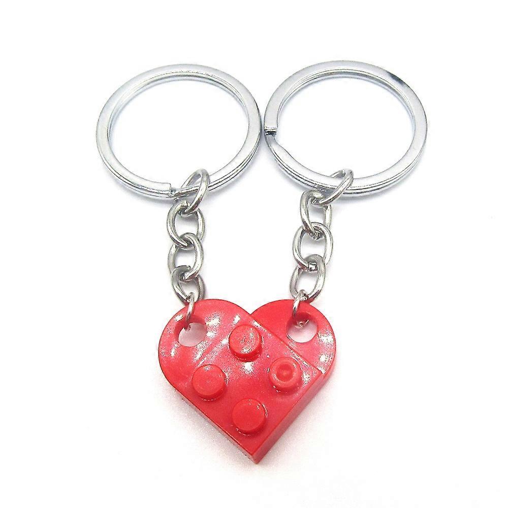 2pcs Love Building Blocks Keychain Couple Key Puzzle Couple Keychain Set Buckle Couple Gift