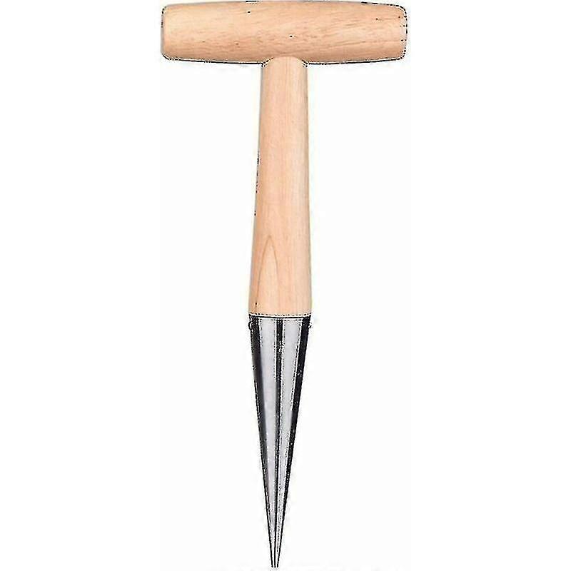 11 Inch Handheld Dibber Stainless Steel Garden Dibber Perforator Wooden Handle Seeder Bulb Planter Planter For Planting Seeds And Bulbs -