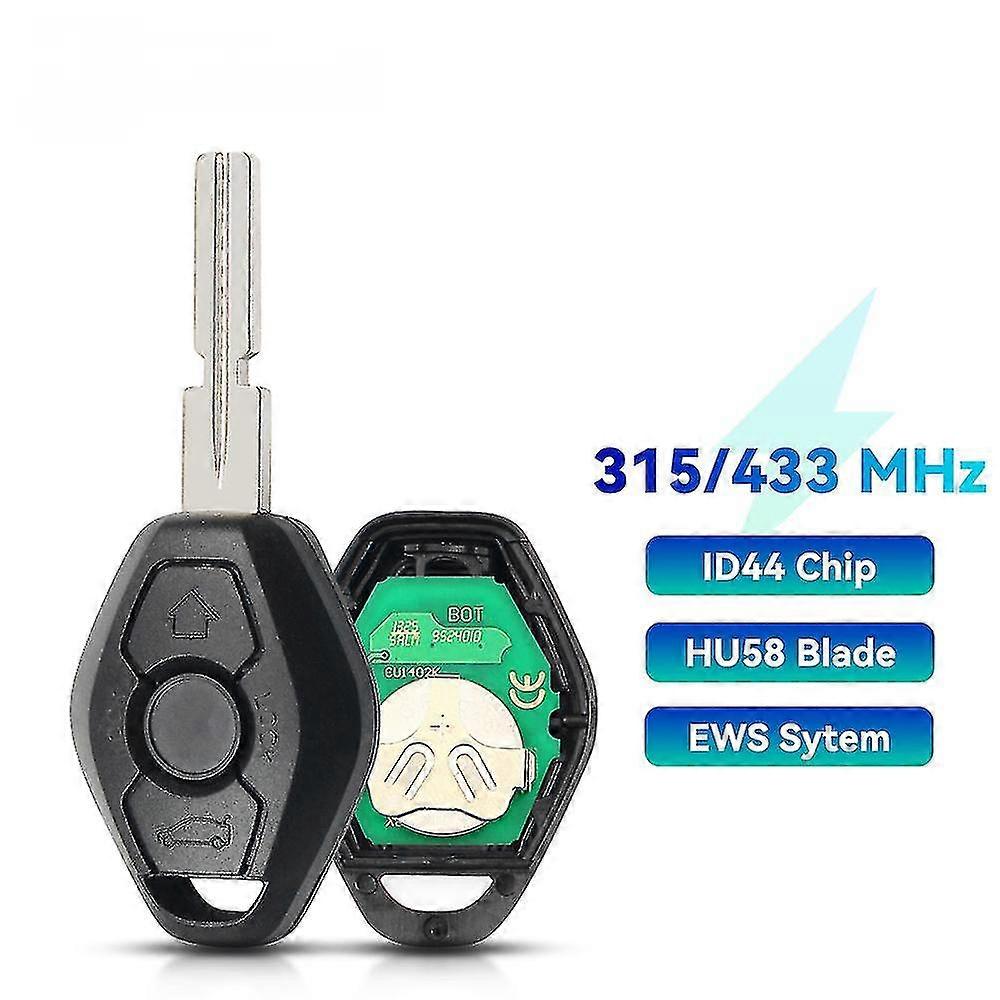 For Bmw Ews Sytem Remote Car Key For Bmw E38 E39 E46 X3 X5 Z3 Z4 1/3/5/7 Series 315/433mhz Id44/7953 Chip Auto Key