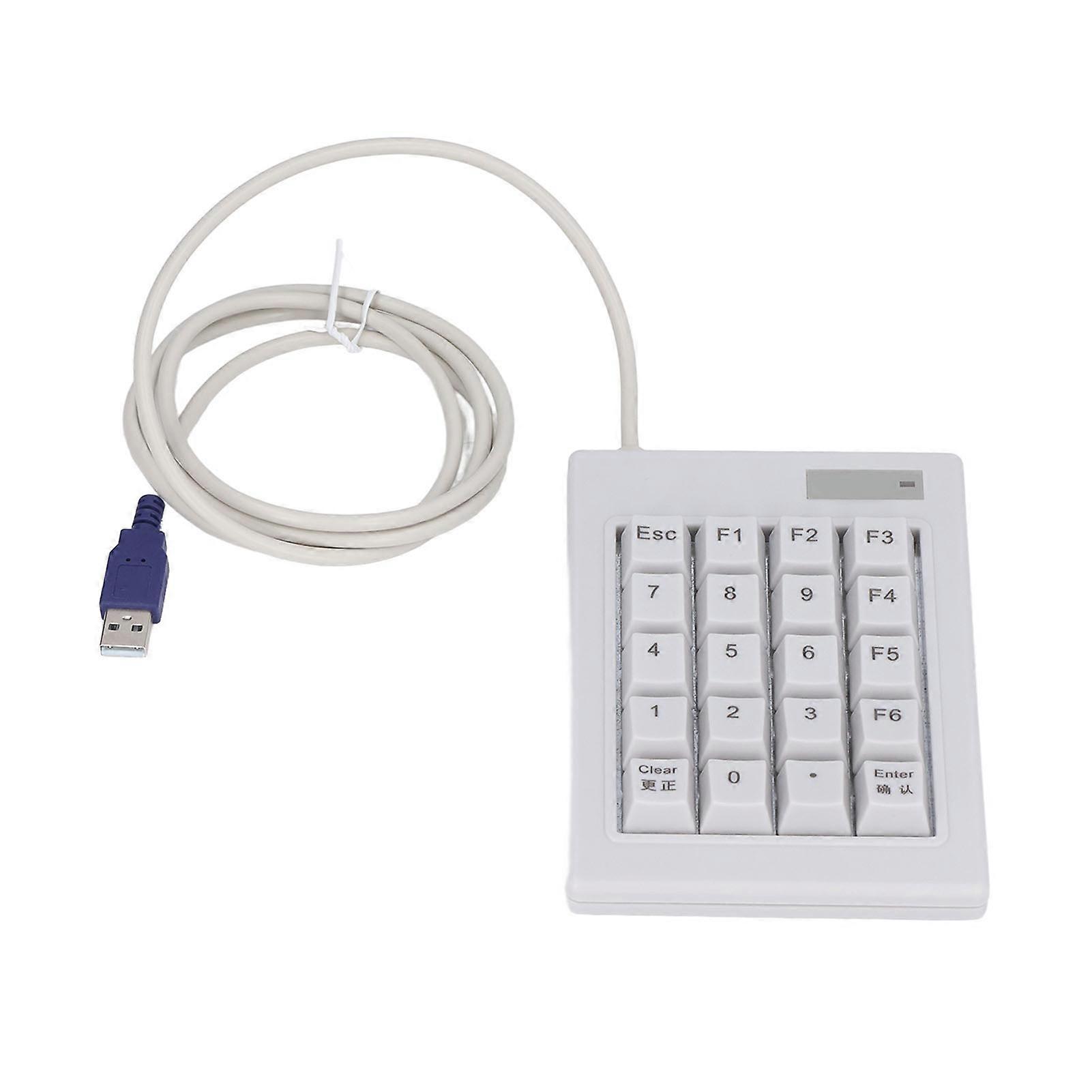 20 Key Numeric Keypad DC 5V Linear Action Switch USB Wired Mechanical Numpad with Nonslip Mat for Laptop Desktop PCs YEMMA
