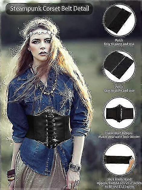 2 stuks Steampunk Corset Riem, retro Corset Riem, taille Riem