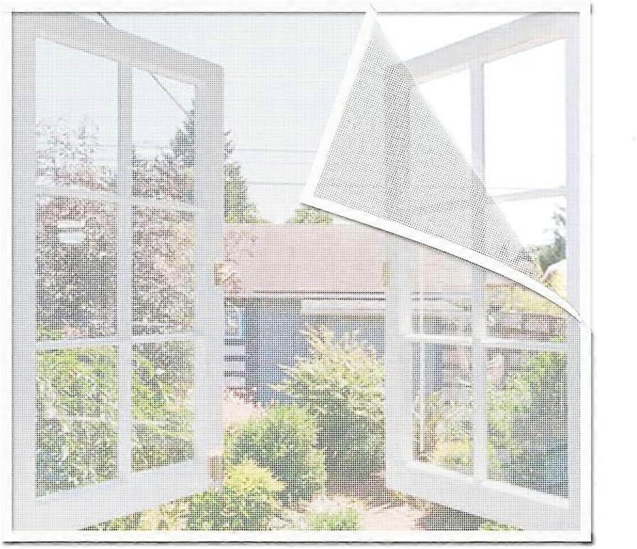 Universal Transparent Window Screen/Washable Mesh | Mosquito Net Adjustable, DIY, Maximum Window Size 60x80cm (Pack of 1, White)