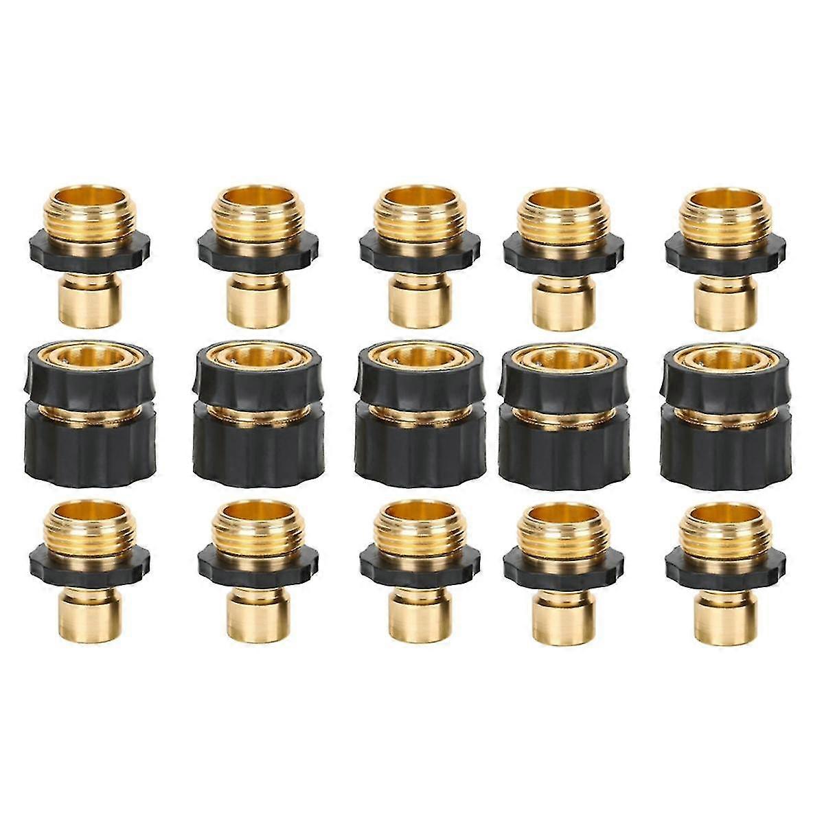 تركيبات توصيل سريع لخرطوم الحديقة مع توقف المياه ، تركيبات التوصيل السريع للخرطوم المعدني ، مجموعة موصلات سريعة 3/4 بوصة Ght