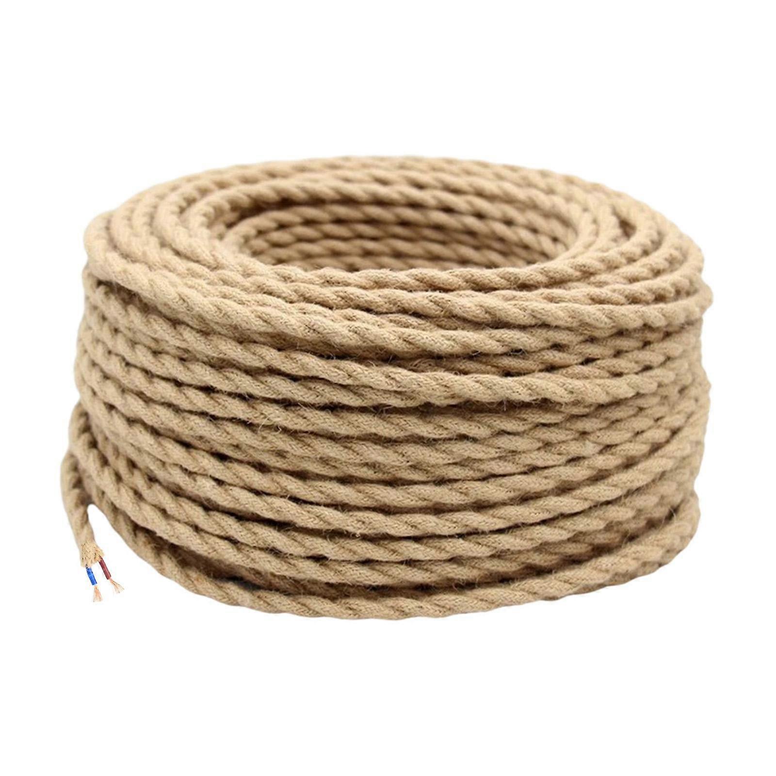 Ceiling Lamp Fixtures Wire, Rope Twisted Braided Line, Fabric Electrical Cord for DIY Lamp Accessories