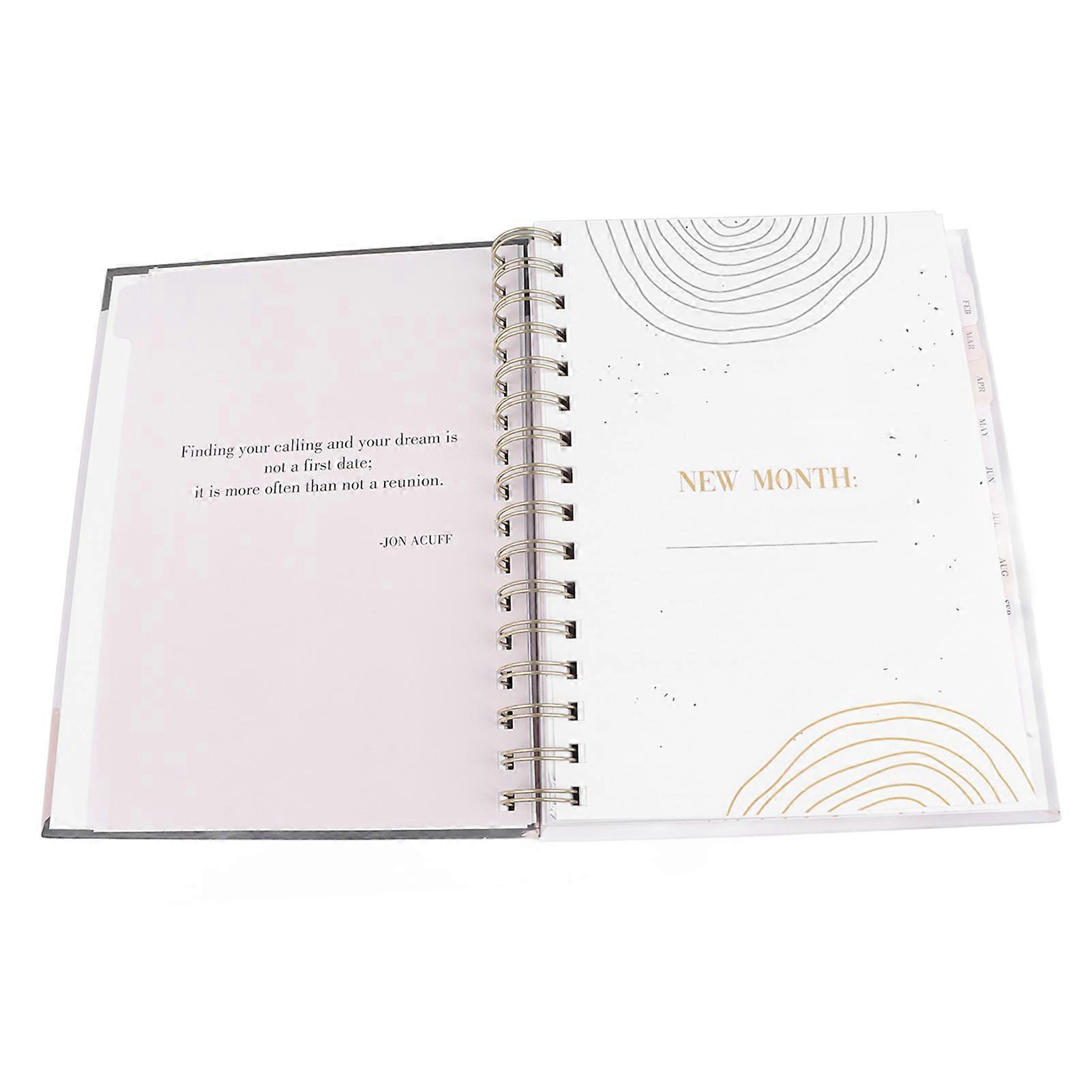 Monthly Planner A5 Twin Wire Binding Year Weekly and Monthly Planner Calendar Book with Monthly Tabs