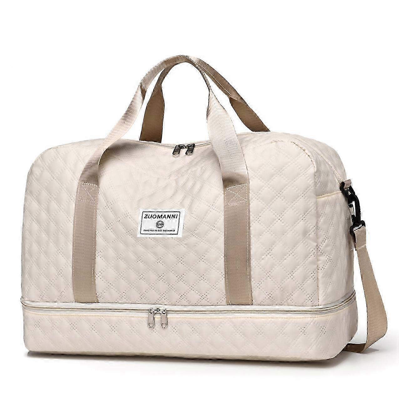 Large Capacity Lightweight Argyle Pattern Travel Duffle Bag