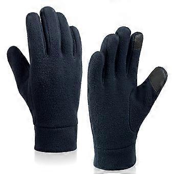 Donkerblauwe handschoenen Herfst- en winterhandschoenen voor heren en dames Thermische handschoenen voor buiten Handschoenen met touchscreen voor mobiele telefoons