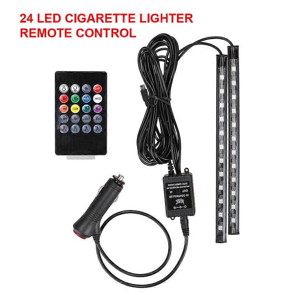LED Car Foot Light Remote/Voice Control Ambient Lamp Auto Decoration 24/36/48/72 LED Atmosphere Lamp