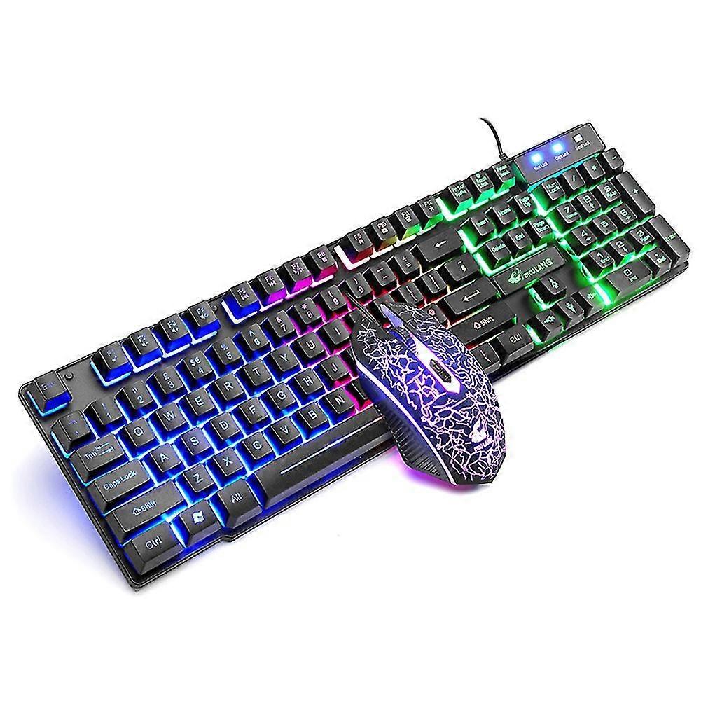 Luminous Keyboard and Mouse Set, Desktop Computer Game Special Manipulator Feel 104 Keys