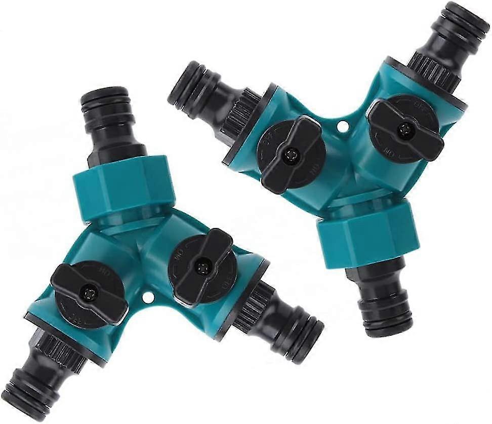 2 Pcs Garden Tap Hose Connectors Splitters Y Type Water Diverter Valve 2 Way Plumbing Fittings Hozelock Connector Compatible Washing Machine Hose Conn