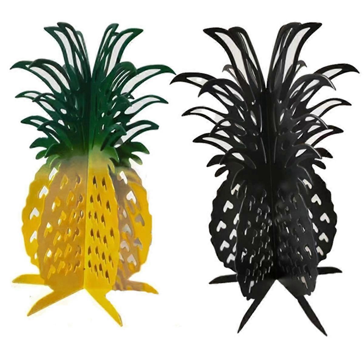 Creatives Metalli ananaskoristeet Keinotekoinen hedelmähahmo Pöytälevyn keskipiste Kodin sisustus keltainen ja musta