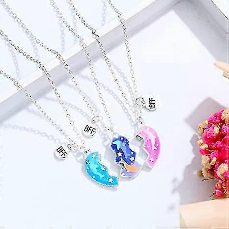 Collier BFF Magnétique En Forme De Cœur Pour 3 Amies - Bleu, Rose, Violet | Bijou D'amitié, Cadeau Pour Meilleures Amies - 5