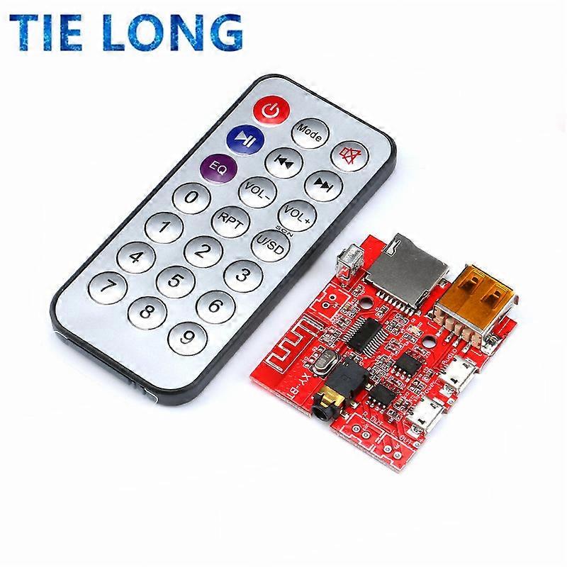 لوحة فك تشفير MP3 WAV للسيارة بقوة 3 وات مزودة بمكبر صوت ووحدة استقبال صوت تدعم USB/TF/U-DISK/جهاز تحكم عن بعد بالأشعة تحت الحمراء باللون الأحمر