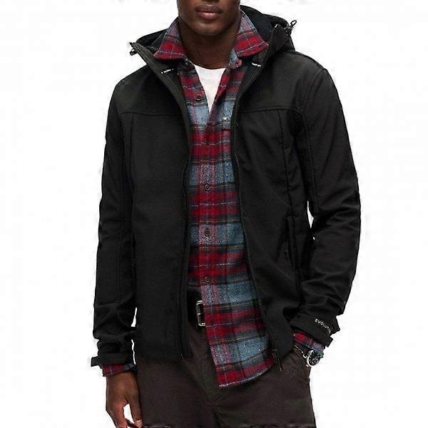 Men's Superdry Hooded Soft Shell Trekker Jacket Black 02A