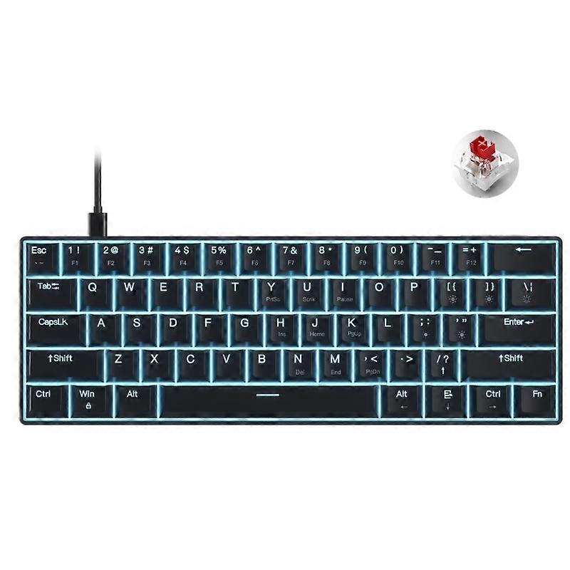 Mechanical Keyboard Waterproof Green/Red Switch 61 Key Mini Gaming Keyboard