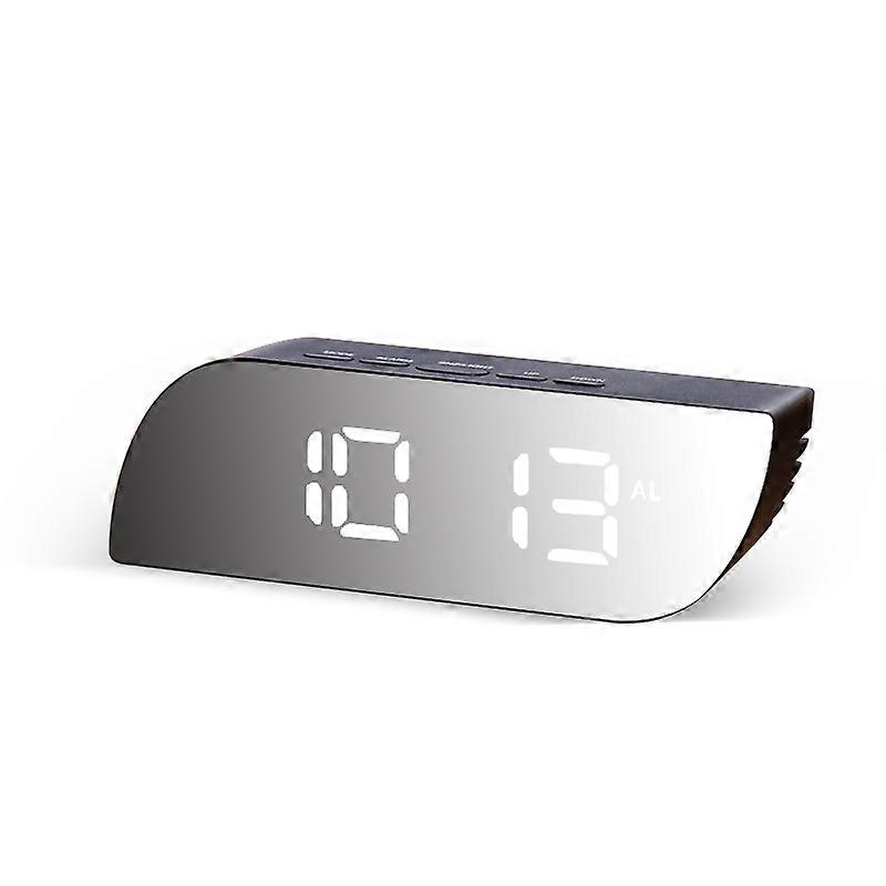 Digital Mirror Clock LED Night Lights Temperature Snooze Function Alarm Clocks USB Table Desk Clock