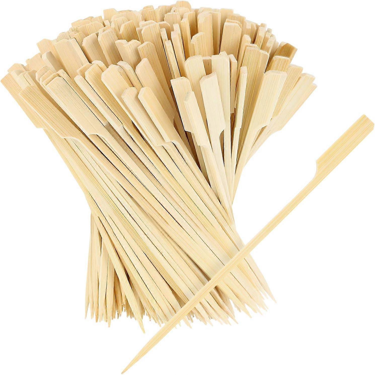 200x finger food skewers made of bamboo wood - wooden skewers with wide gripping surface - grill skewers for household, buffet or gastro (200 pieces -