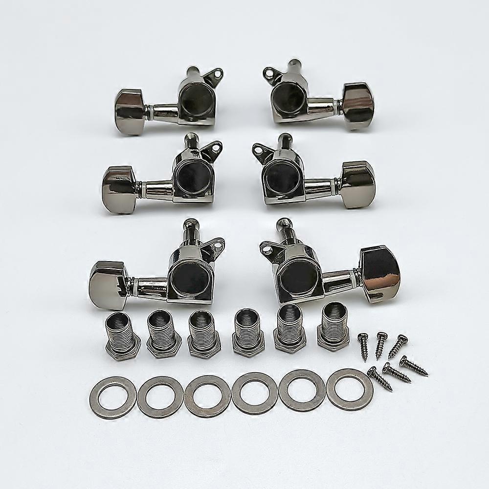 Set of 6 Pcs Gun color Sealed-gear String Tuners Tuning Pegs keys Machine Heads For Guitar/6R/6L/3R3L for choose