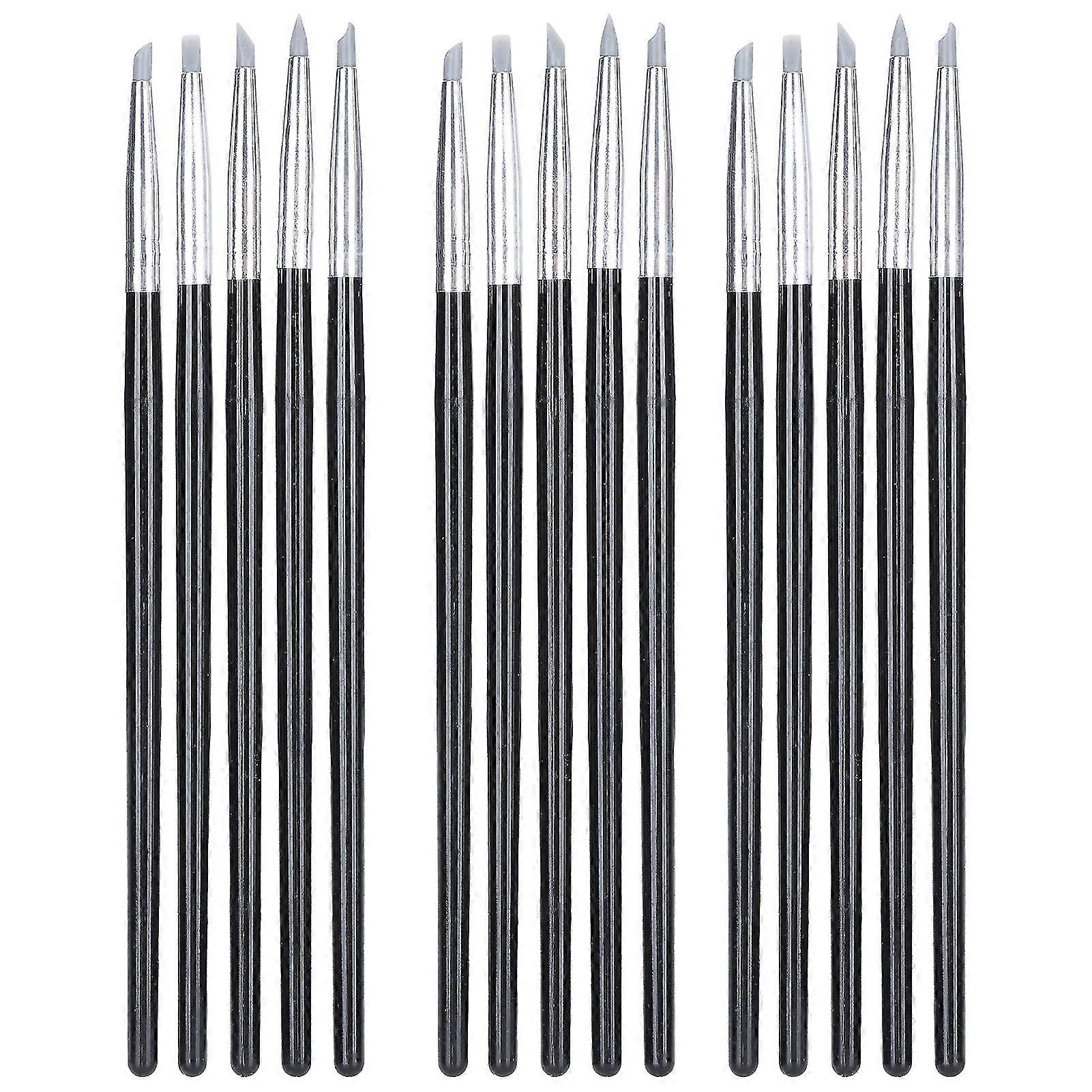 Pottery Clay Sculpture Paint Brush Set with 3 Sizes of Watercolor Brushes and Silicone Tool