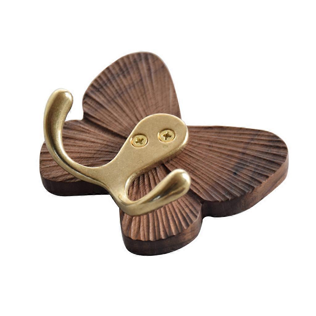 for Butterfly Shape Black Walnut Wall Hook Bathroom Coat Hook for Hanging Keys P