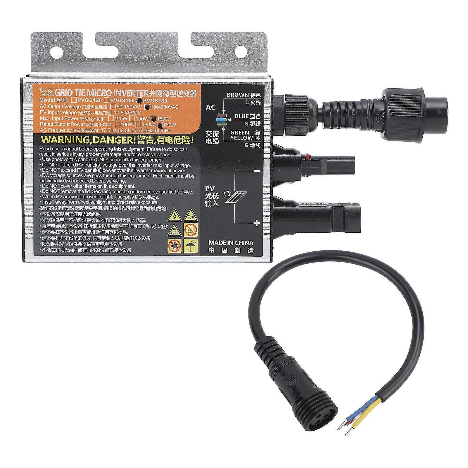 PVGS Photovoltaic Micro Grid Tie Inverter 180 Watt 180W Pure Sine Wave Inverter with Voltage Current Islanding Protection AC220V