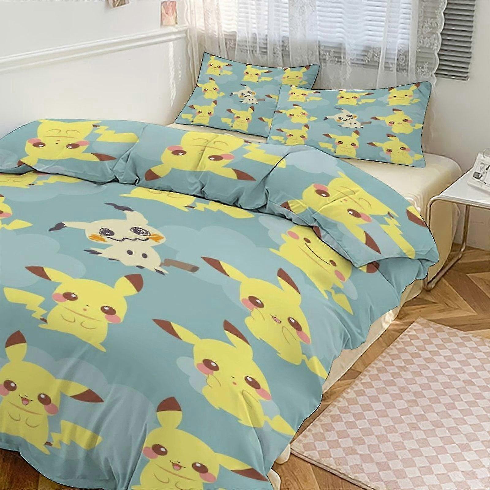 v427 Lençóis Pik_hu Conjunto de Cama Estampado Padrão Conjunto de Edredom Cove3 Peças Capa de Colcha e Fronhas para Mulheres Homens Adolescentes (1 Capa de Edredom e 2 Travesseiros