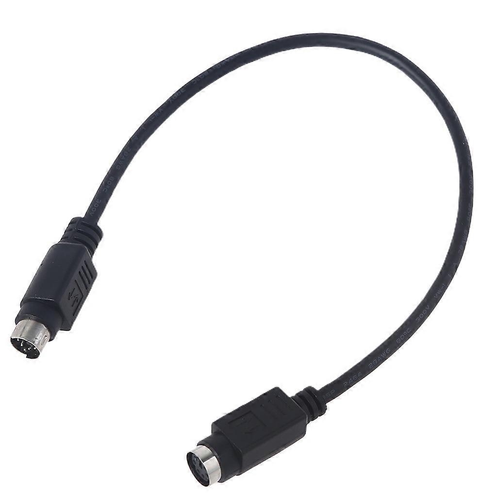 Plastic Suitable for PS/2 Round Port Keyboard/Mouse Extension  Cable  Black