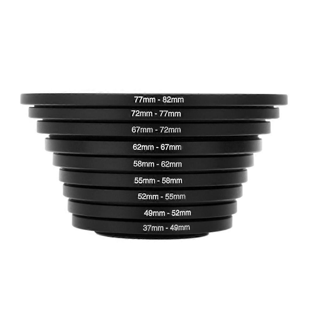 9PCS DSLR Lens Filters, including UV and Polarizers with Adapter Rings
