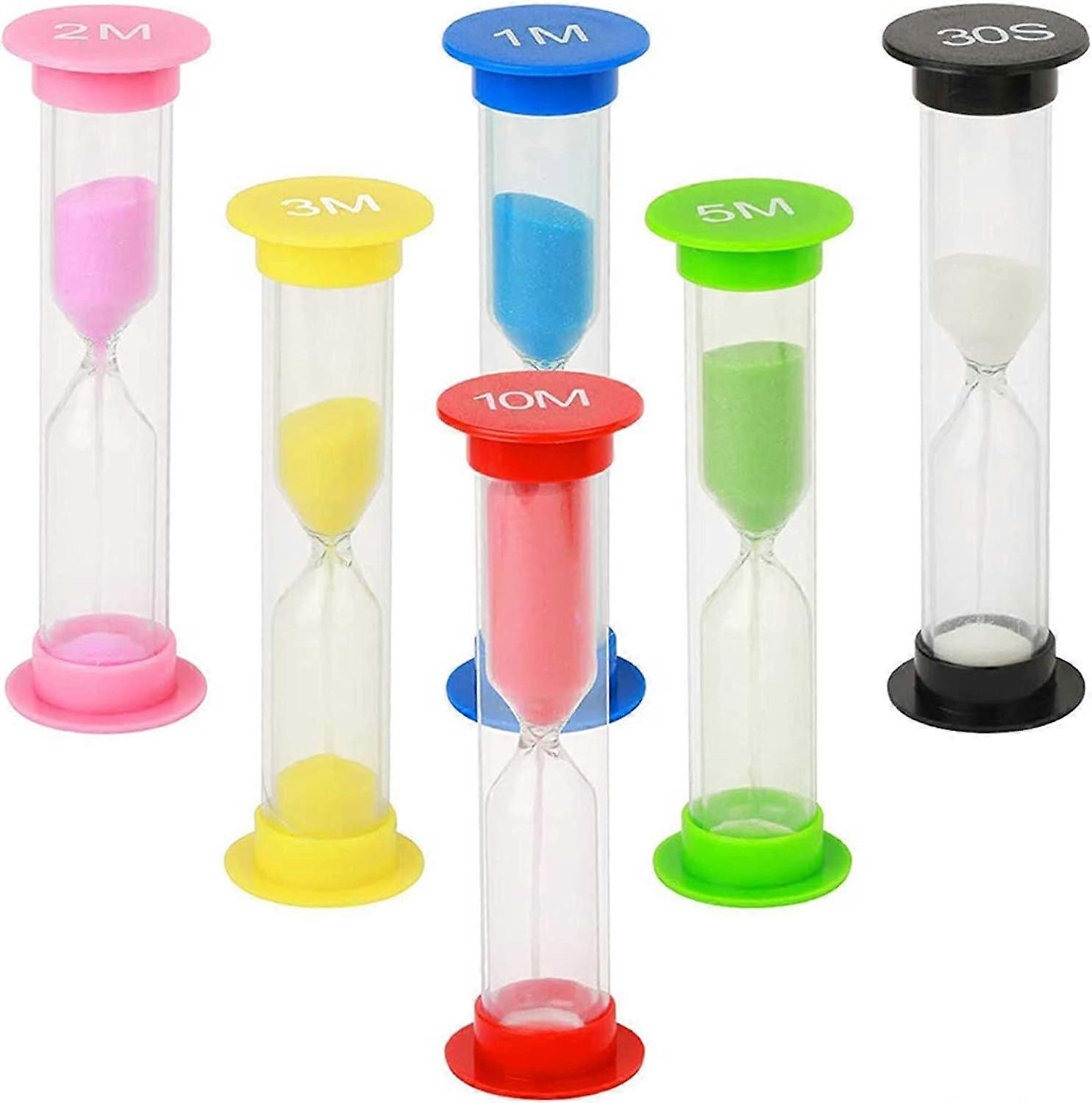 Børns timeglas timer plast timeglas timeglas legetøj timeglas (6 stykker)