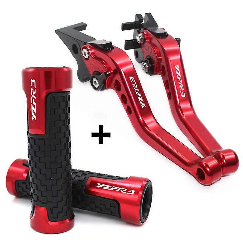 MDPROMCP Red Brake & Clutch Lever Set With Grips For Yamaha YZF R1 2004-2008