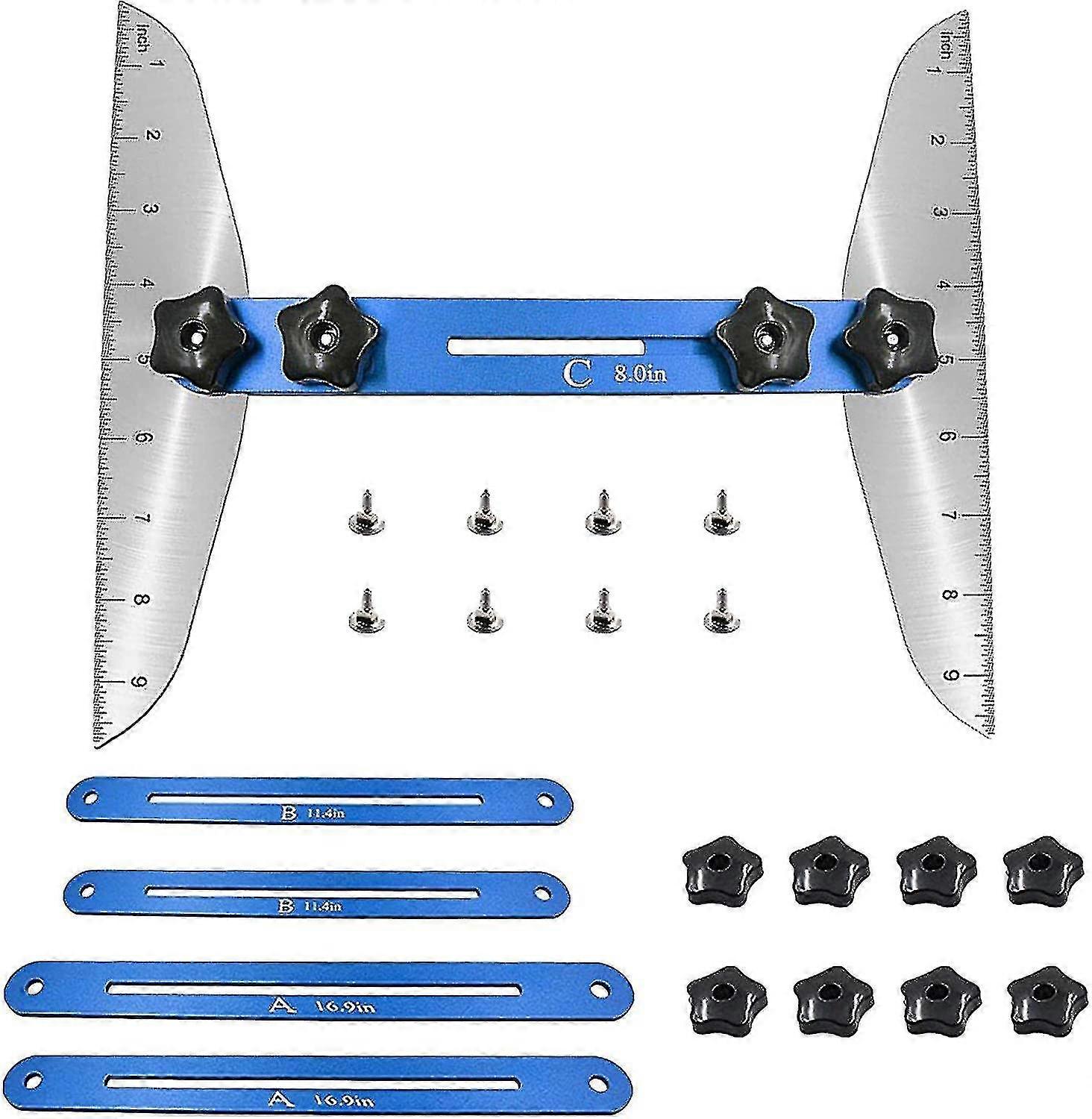 Stair Tread Template Tool, Stair Tread Jig For Measuring Shelf, Stair Tool, Stair Tread Gauge And Shelf Layout Tool, Adjustable Stair Gauge From 11.4"