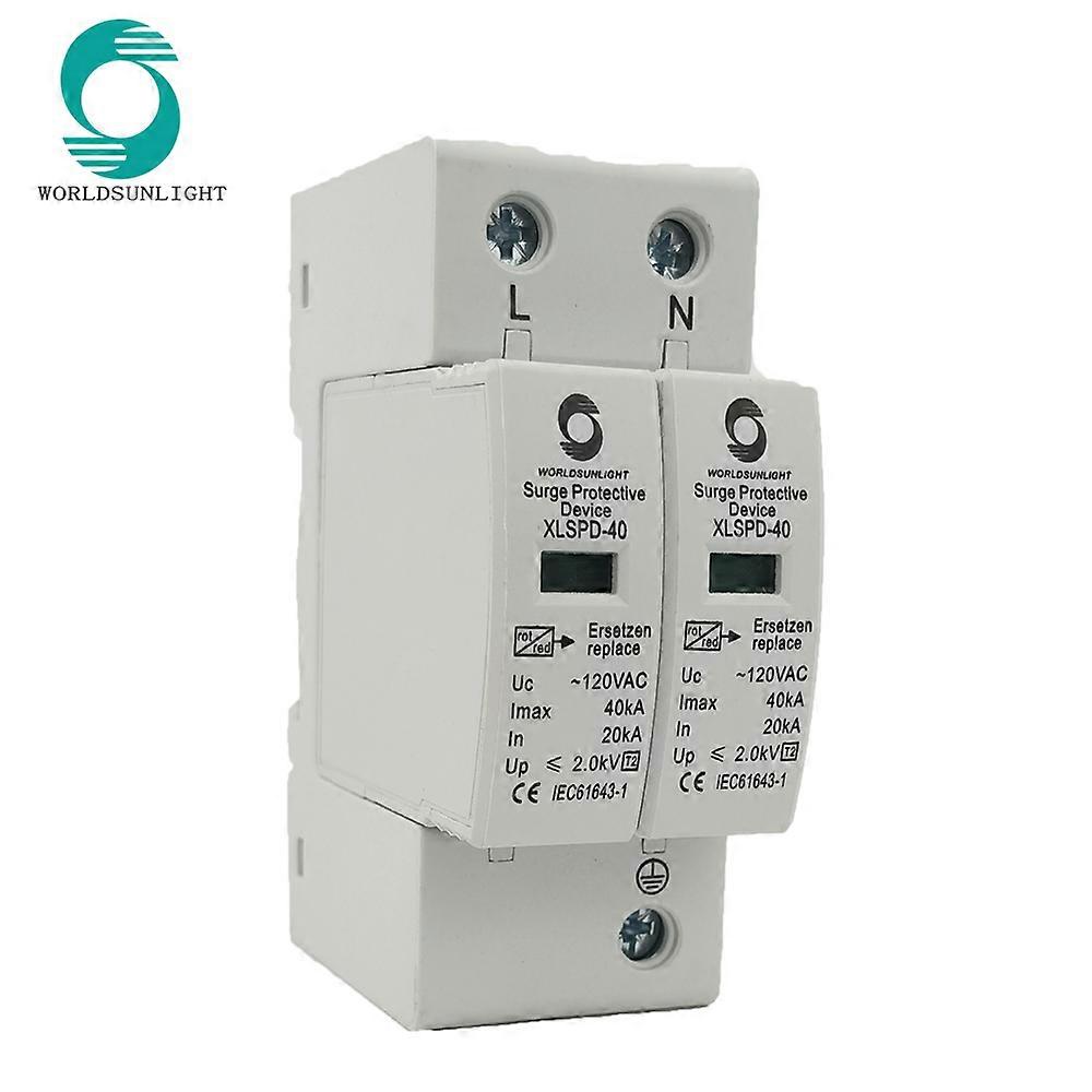 Worldsunlight XLSPD-40 120v ac 20KA-40KA 2POLE two phase spd surge protector device
