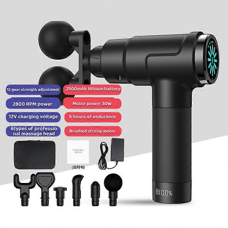 12V Professional Massage Gun With Portable Bag Electric Percussion Fascia Gun Tissue Muscle Relax Pain Relief Fitness Shaping