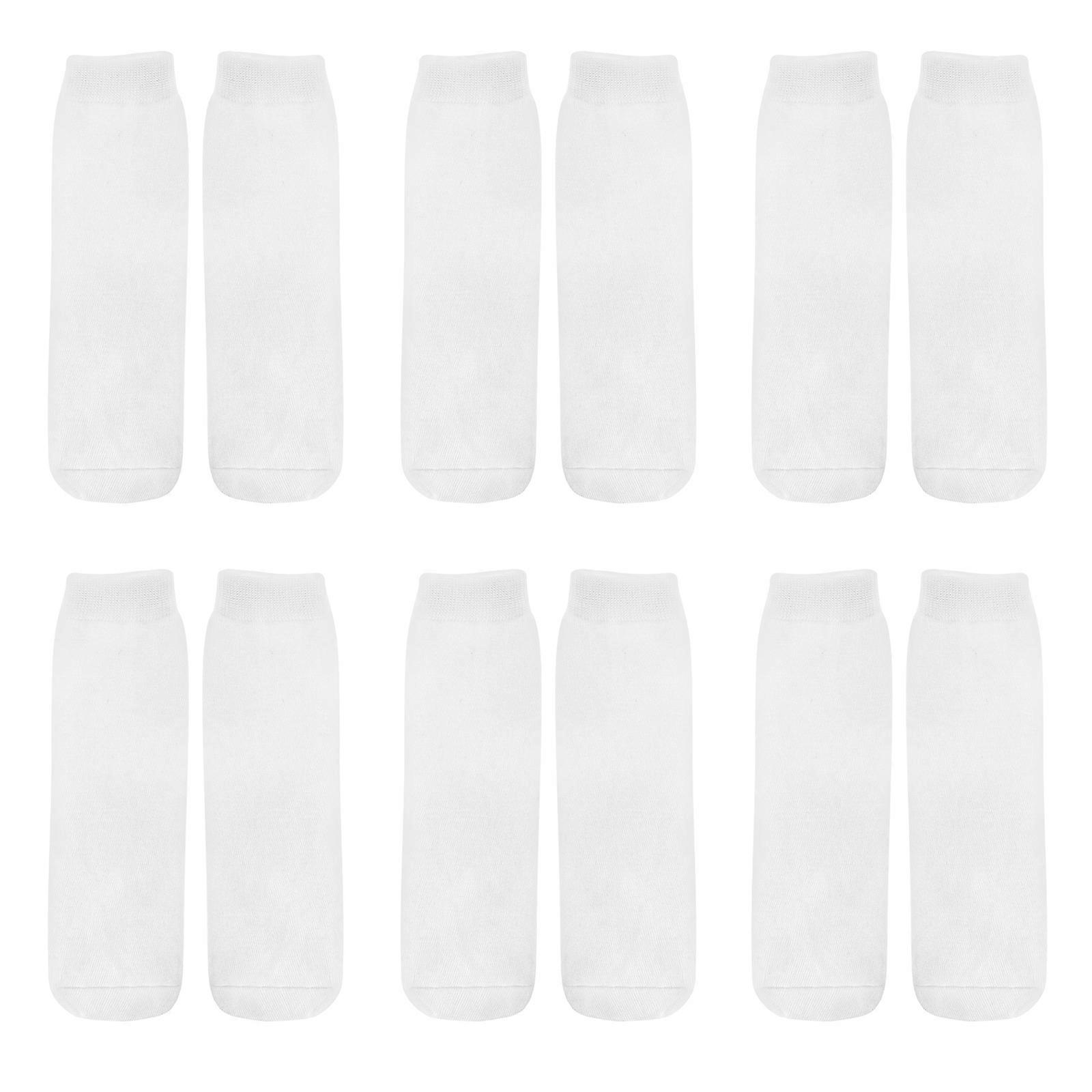 6 Pairs of Blank White Sublimation Socks Printable Socks Straight Blank Socks
