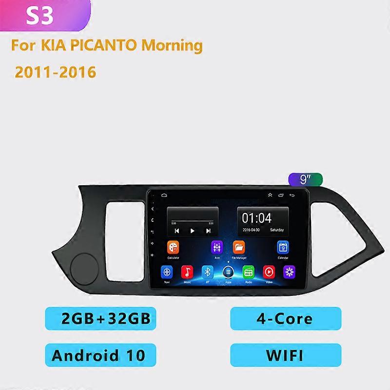2 din Auto Android 10.0 car radio multimedia player Carplay GPS navigation DSP RDS For KIA PICANTO Morning 2011 2012 2013-2016