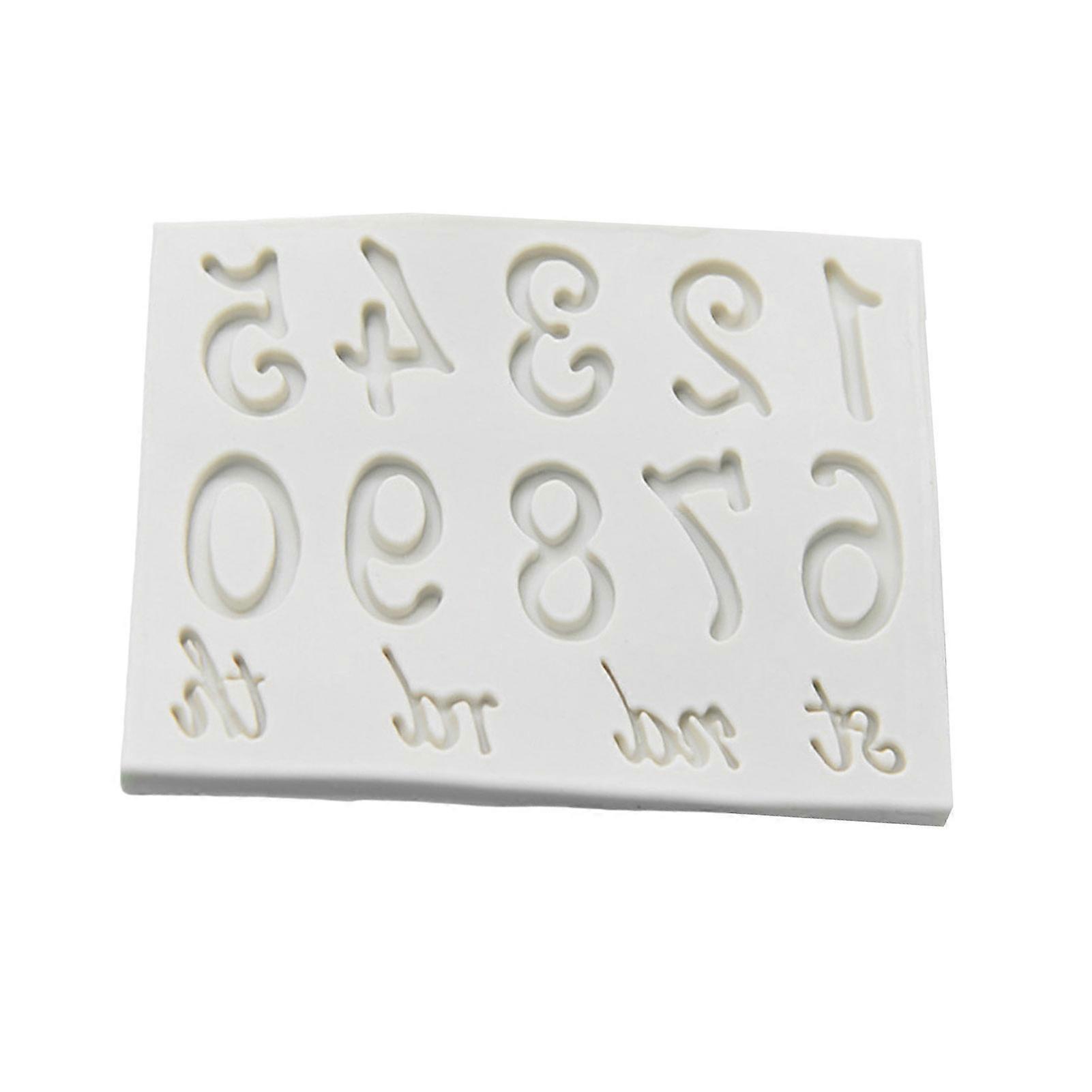 Baking Mold High Temperature Resistant Convenient Cleaning Easy to Release Non Stick Soft Bakeware Silicone Alphanumeric Shape Fondant Mold Home Suppl