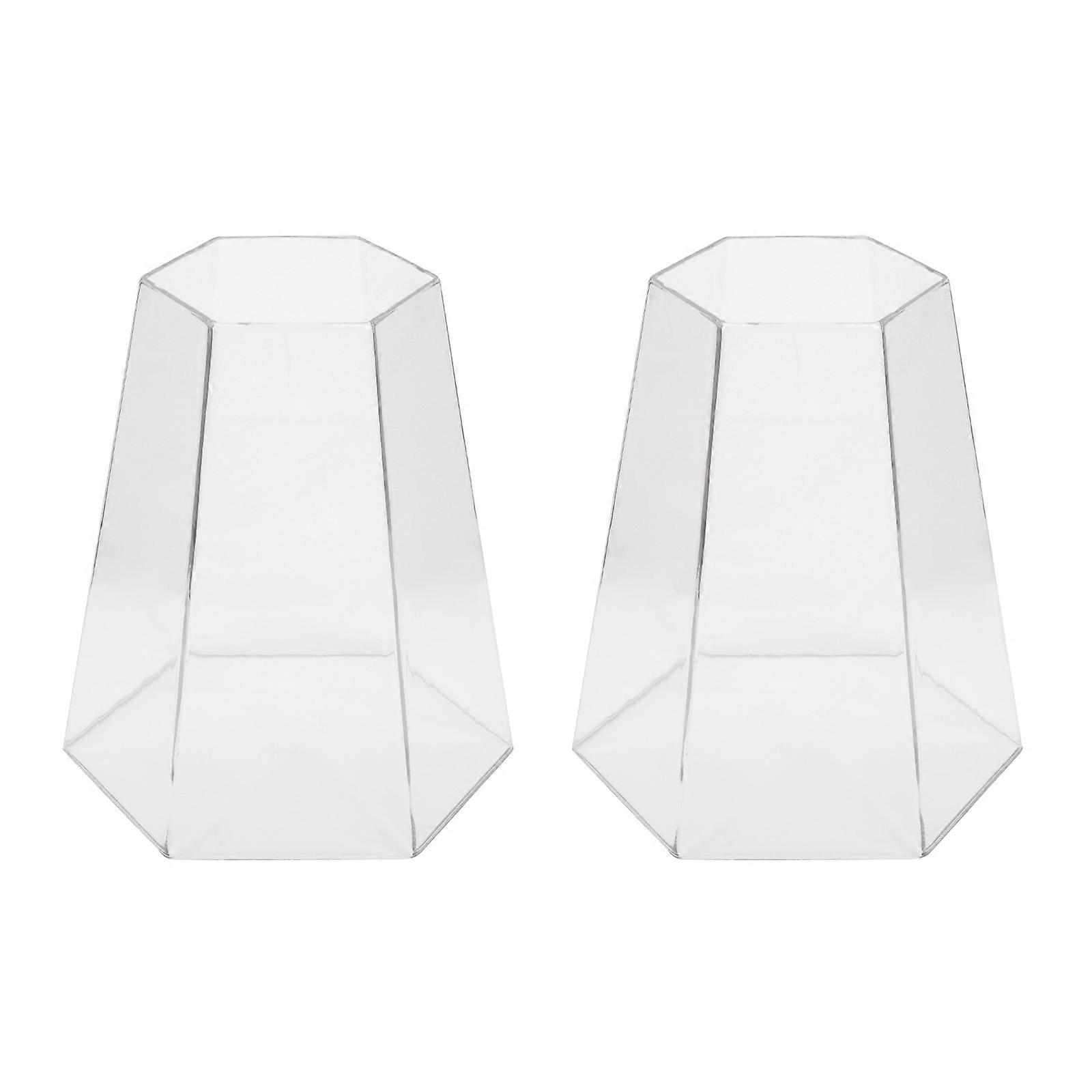 2Pcs Acrylic Wall Lamp Covers Creative Hexagonal Lampshades Light Accessory White