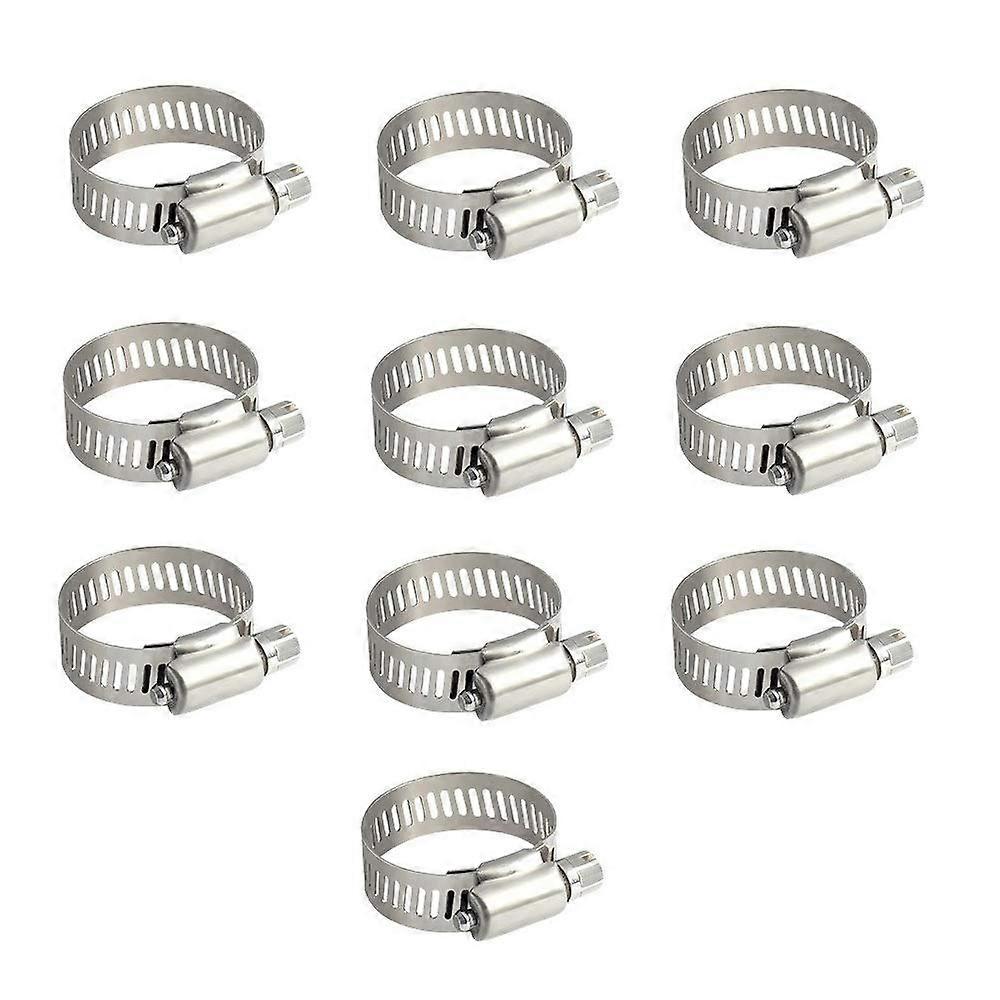 10pcs Set Adjustable 16-25mm Hose Clips Pipe Clamps Kits Rust Free (16-25mm)