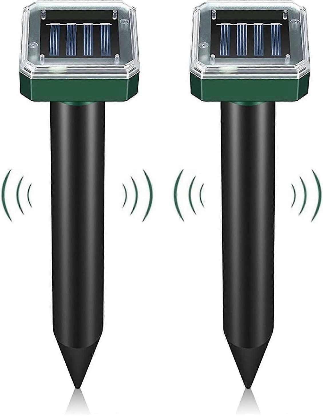 2-Pack Gopher Repellent Ultrasonic Solar Powered  IP65 Waterproof