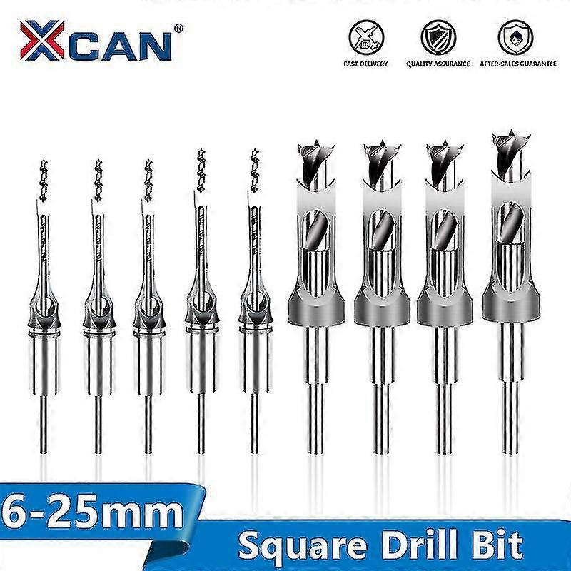 Tib Square Drill Bit Square Hole Saw 6.4-25mm Mortise Chisel Wood Drill Bit Hss Hole Cutter With Twist Drill Wood Drilling Tool-n