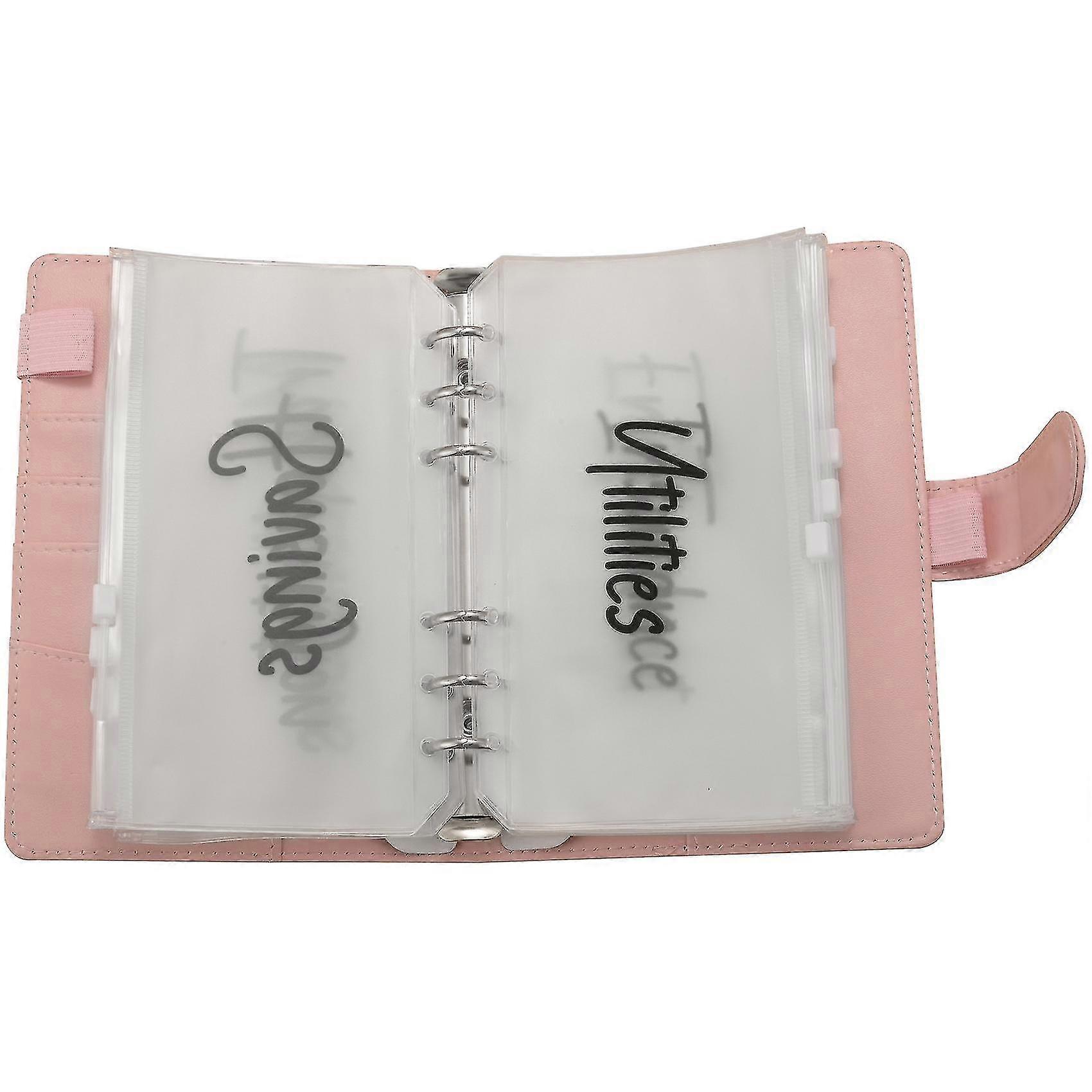 A6 Pu Læder Notebook Magnetisk personlig planlægning Ringbind med 12 Bindemiddellommer Bindemiddel Lynlås Fold