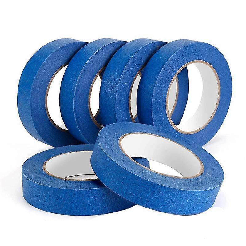 Blue Painters Tape - 6 Pack x 1 Inch x 55 Yards, Crepe Paper Masking Tape, Paint Tape for Wall Pain