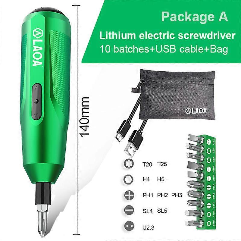 LAOA Mini Electrical Screwdriver Set 3.7V Lithium-ion Battery Multi-Function Rechargeable Cordless Power Drill with Bits Kit