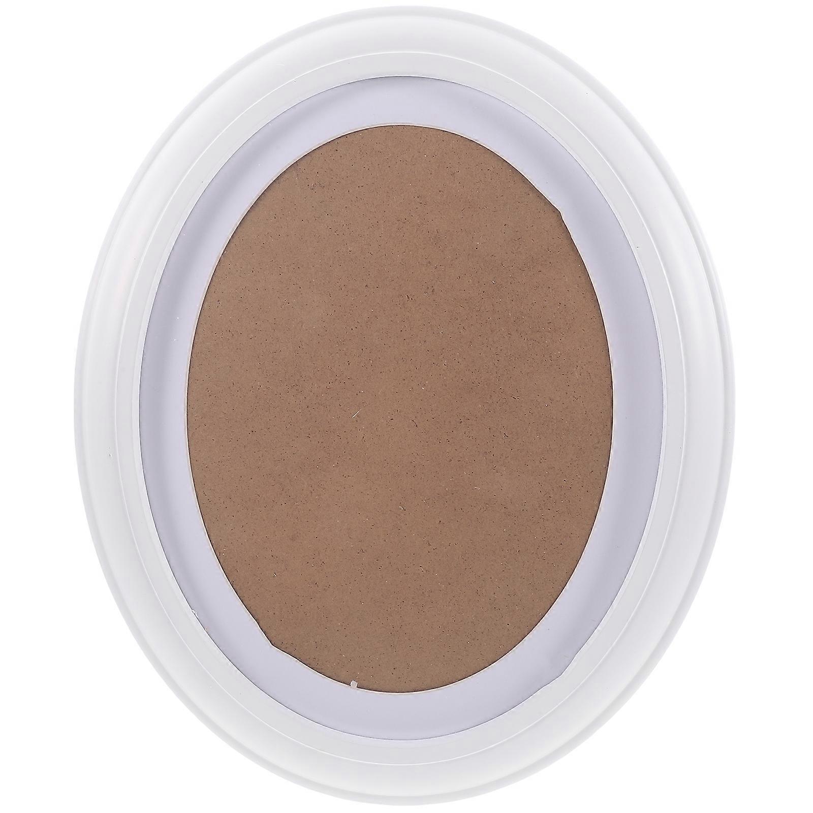 10 polegadas clássico oval de madeira quadro decoração pendurada parede - enviar unha sem costura e s prego (branco)