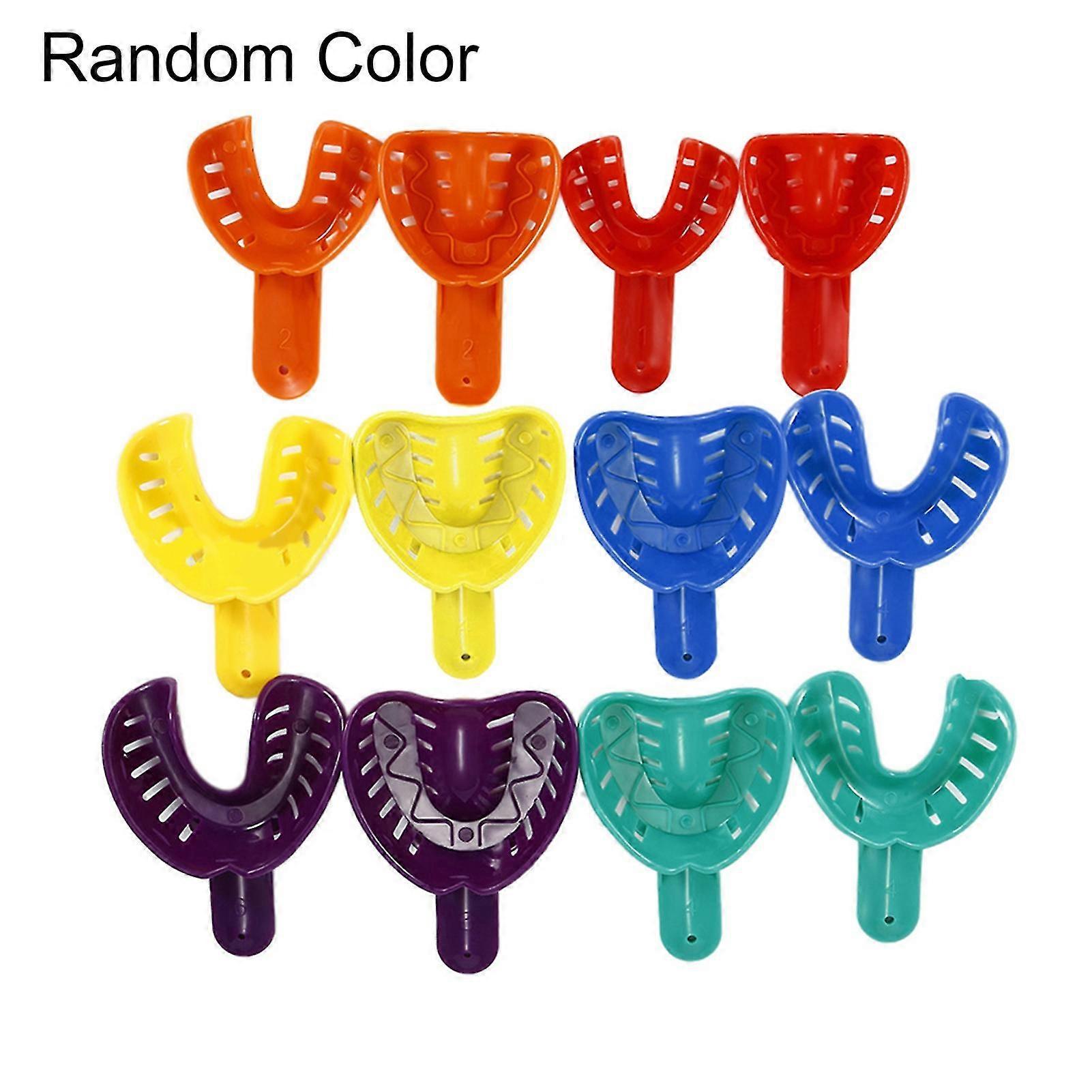 12Pcs Disposable Dental Impression Trays Denture Model Plastic Dentist Tool