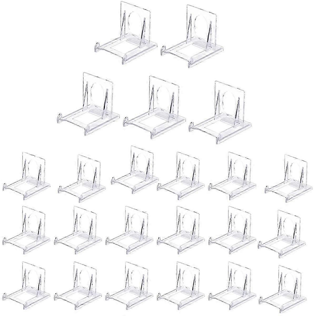 24 Pcs Clear Plastic Display Stand, Adjustable Clear Plastic Display Stands Easel Multifunctional D