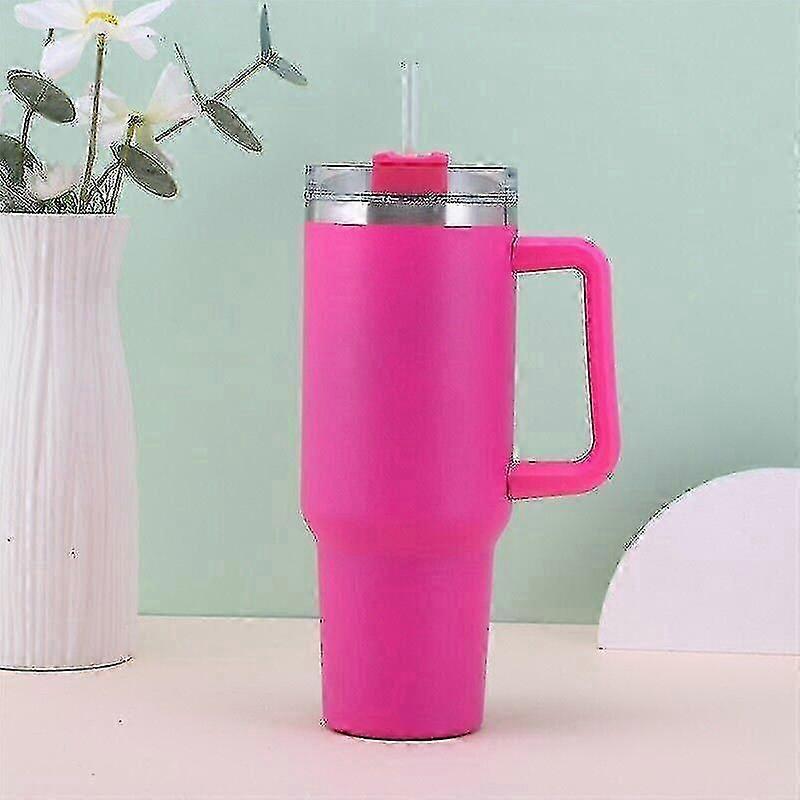 40 Oz Tumbler Straw Lid Insulated Stainless Steel Water Bottle Coffee Mug Travel