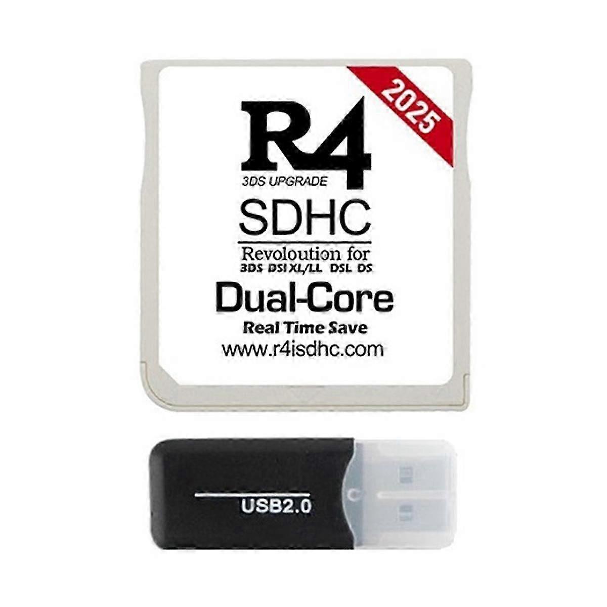 R4 Burning Card Flash Card R4 Sdhc Card Com Card Dual Core R4 Game Gold Card Instant Save Adapter Creamy-white